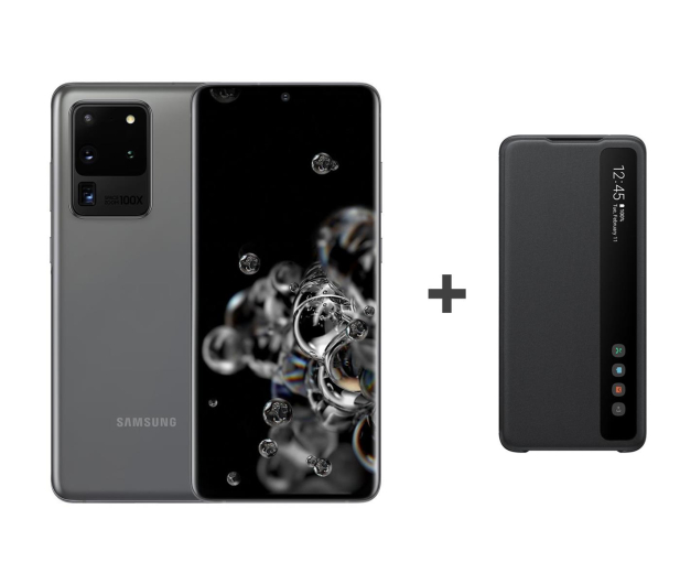 Samsung Galaxy S20 Ultra G988F Grey + Clear View Cover - 544336 - zdjęcie